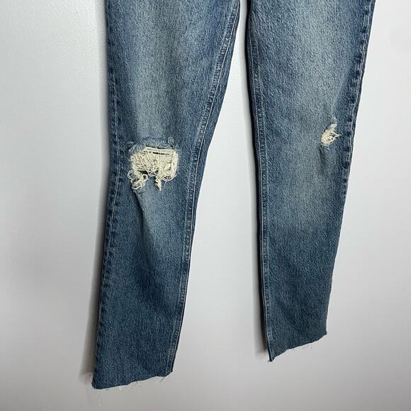 Reformation Palermo Destroyed  High Rise Straight Leg Jeans Cotton Women's 24 - Picture 3 of 11
